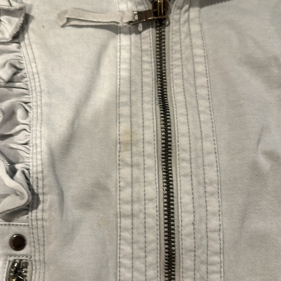 Gray Ruffled Women's Jacket - Picture 3 of 3